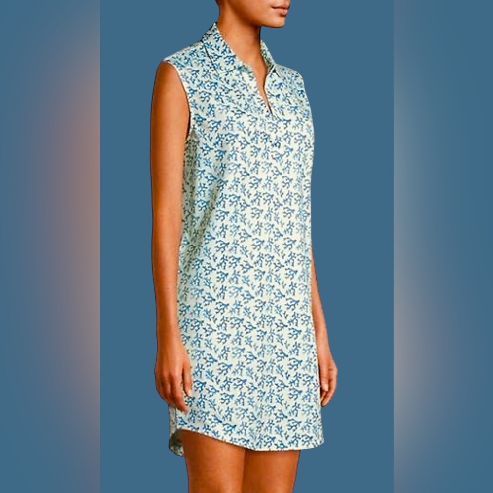 Vineyard Vines Sankaty Lucaya Shirt Dress | Aqua | XL | Preowned